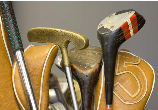 Vintage and personalised golf equipment clubs, putter